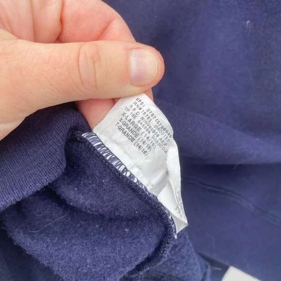 Hanes Navy Football Sweatshirt - Picture 6 of 6